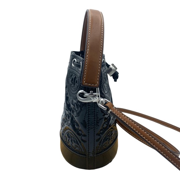 NWOT Tory Burch Mini T Monogram Puffy Patent Leather Bucket Bag Crossbody Strap - Picture 5 of 12